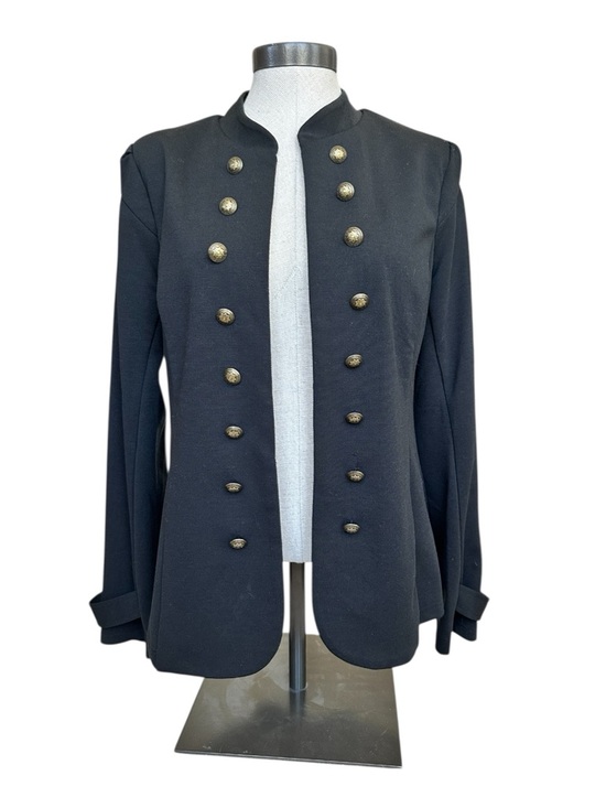 Modcloth Jackets & Blazers - ModCloth Black Military Button Jacket Large Gold Tone Stand Collar Blazer